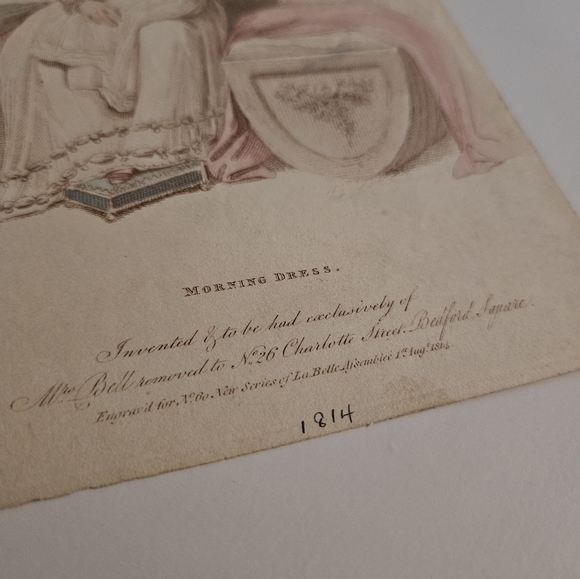 1814 La Belle Assemblee Magazine "Morning Dress" - Picture 3 of 3